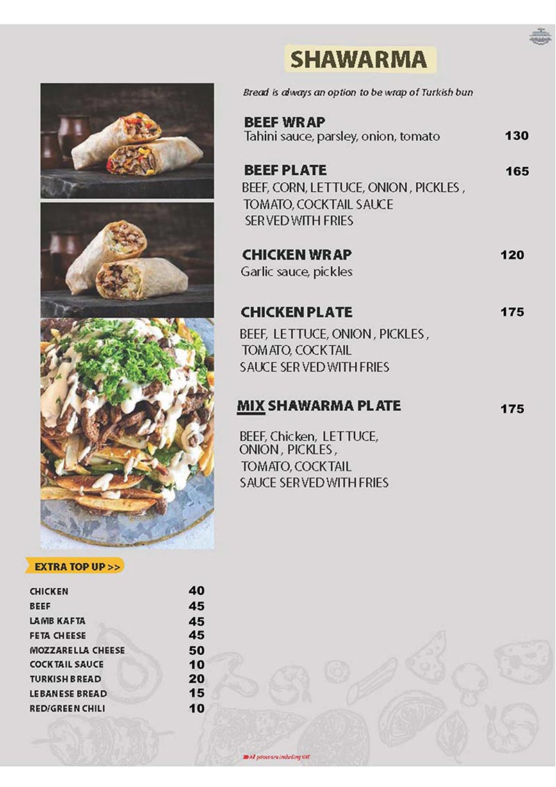 Food Garage Menu